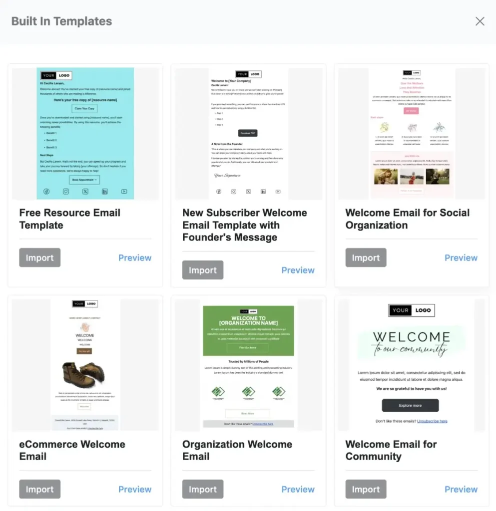 FluentCRM Email Templates